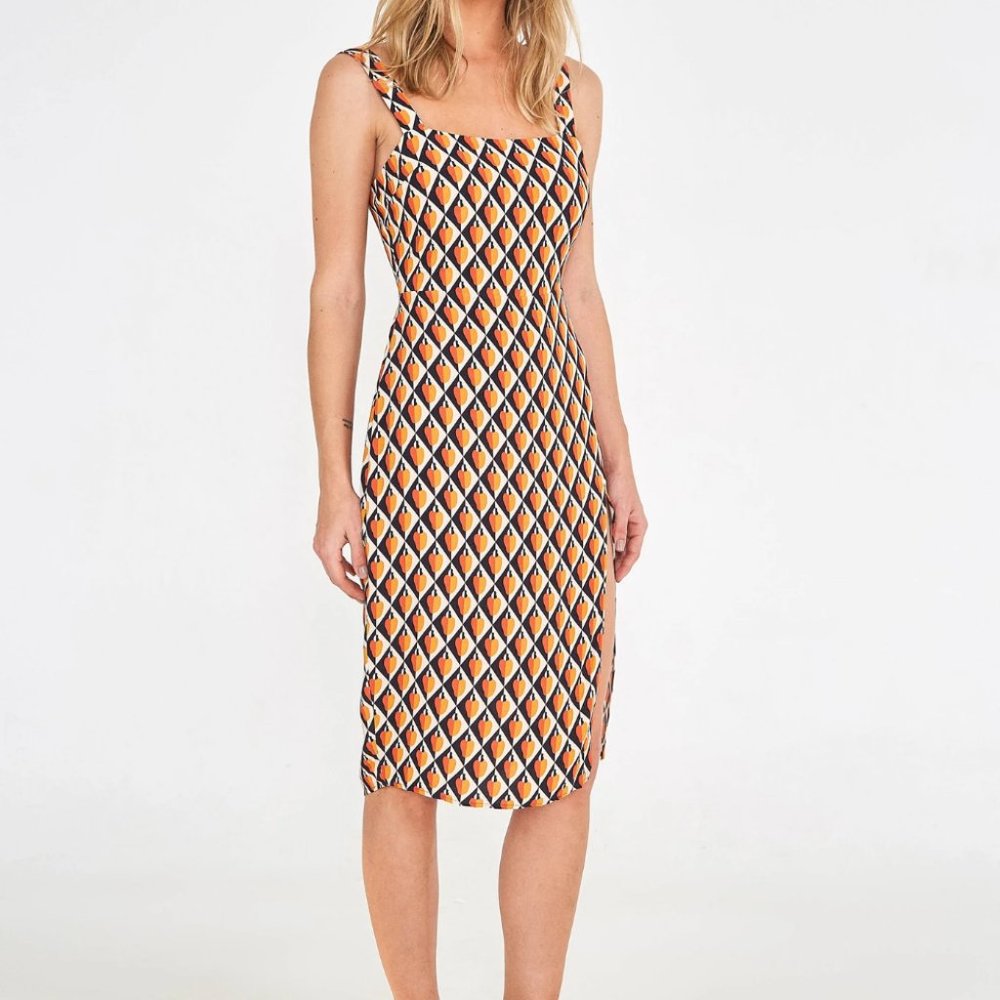 Farm Rio Graphic Cashew Midi Slip Dress *NWT!*